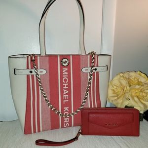 Michael Kors Carmen tote and jet set wallet bundle!